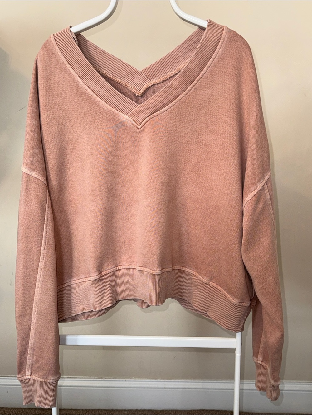 aerie Cozy V-Neck Pullover Sweater - Dusty Rose